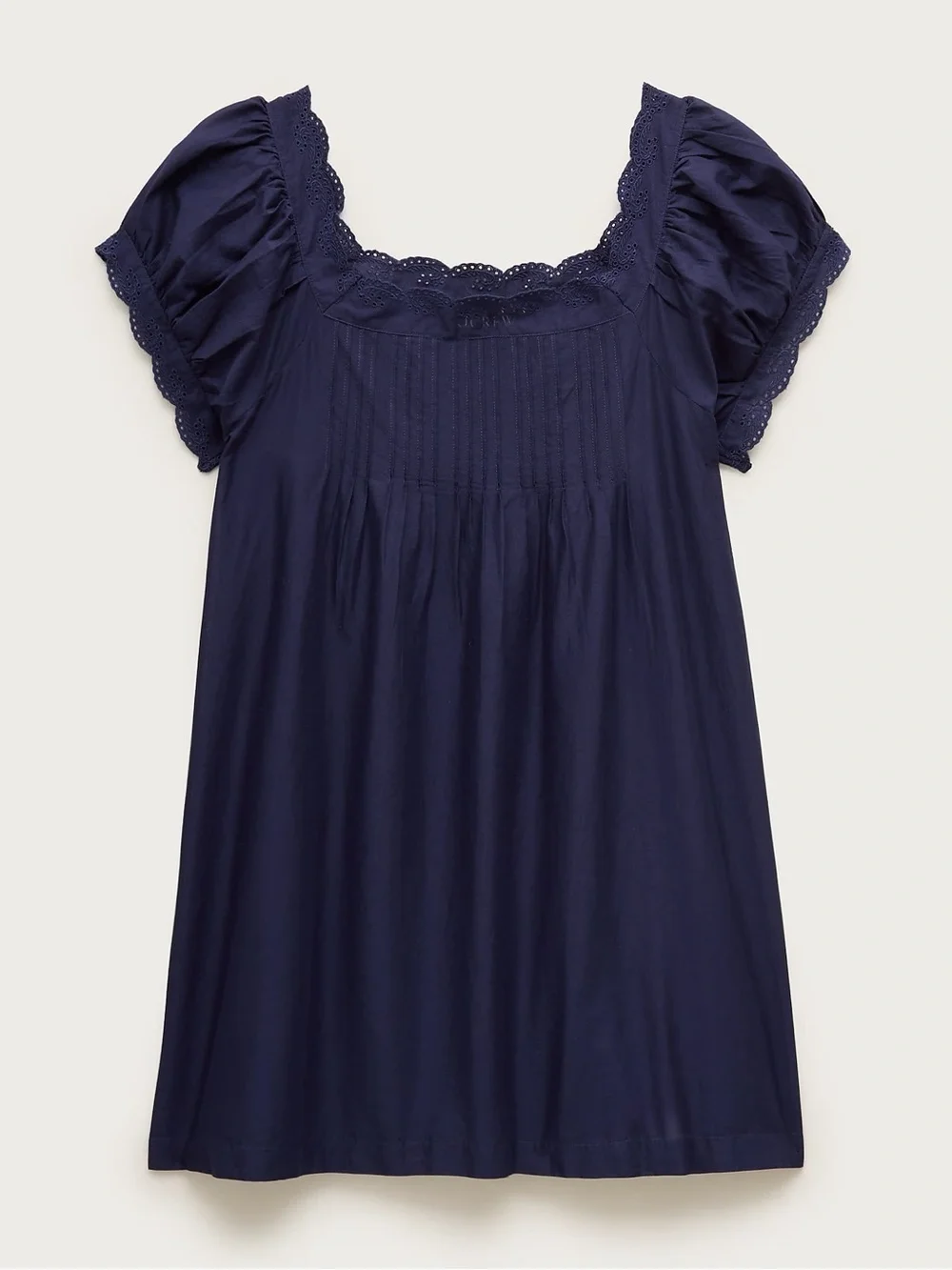 NWT J. Crew Cotton Voile Scallop-trim Babydoll Dress Navy Medium